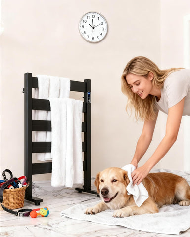 Sawlece 5-bar heated rack offering wide towel coverage