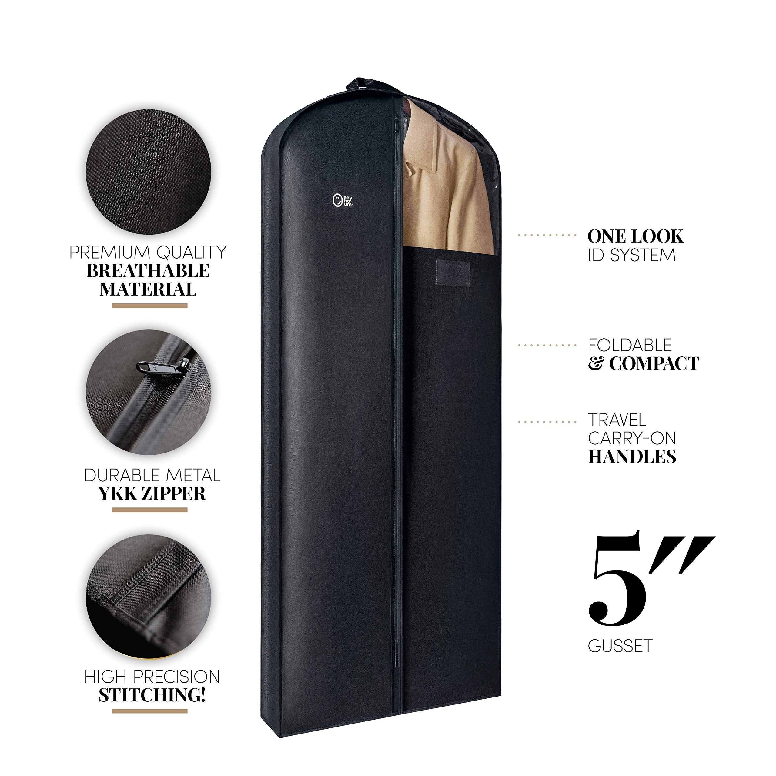 SAY HO UM garment bag with clear windows lets you identify contents without unzip