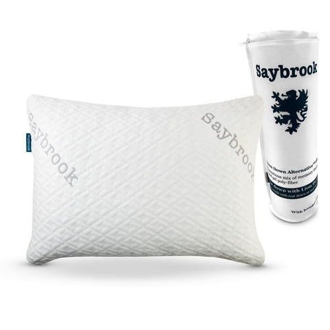 Saybrook Adjustable Pillow demonstrates loft adjustment for personalized comfort.
