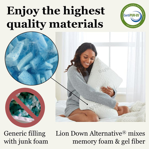 Saybrook Adjustable Pillow temperature regulation beads aid comfortable sleep