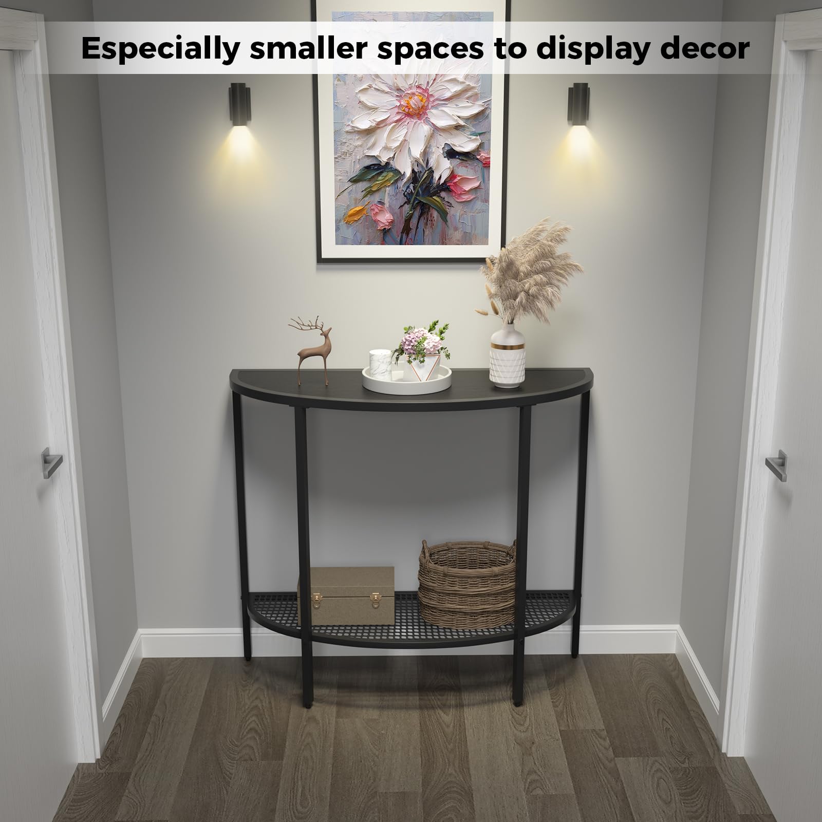 SAYGOER black wood top panel adds rustic-modern style and durability.