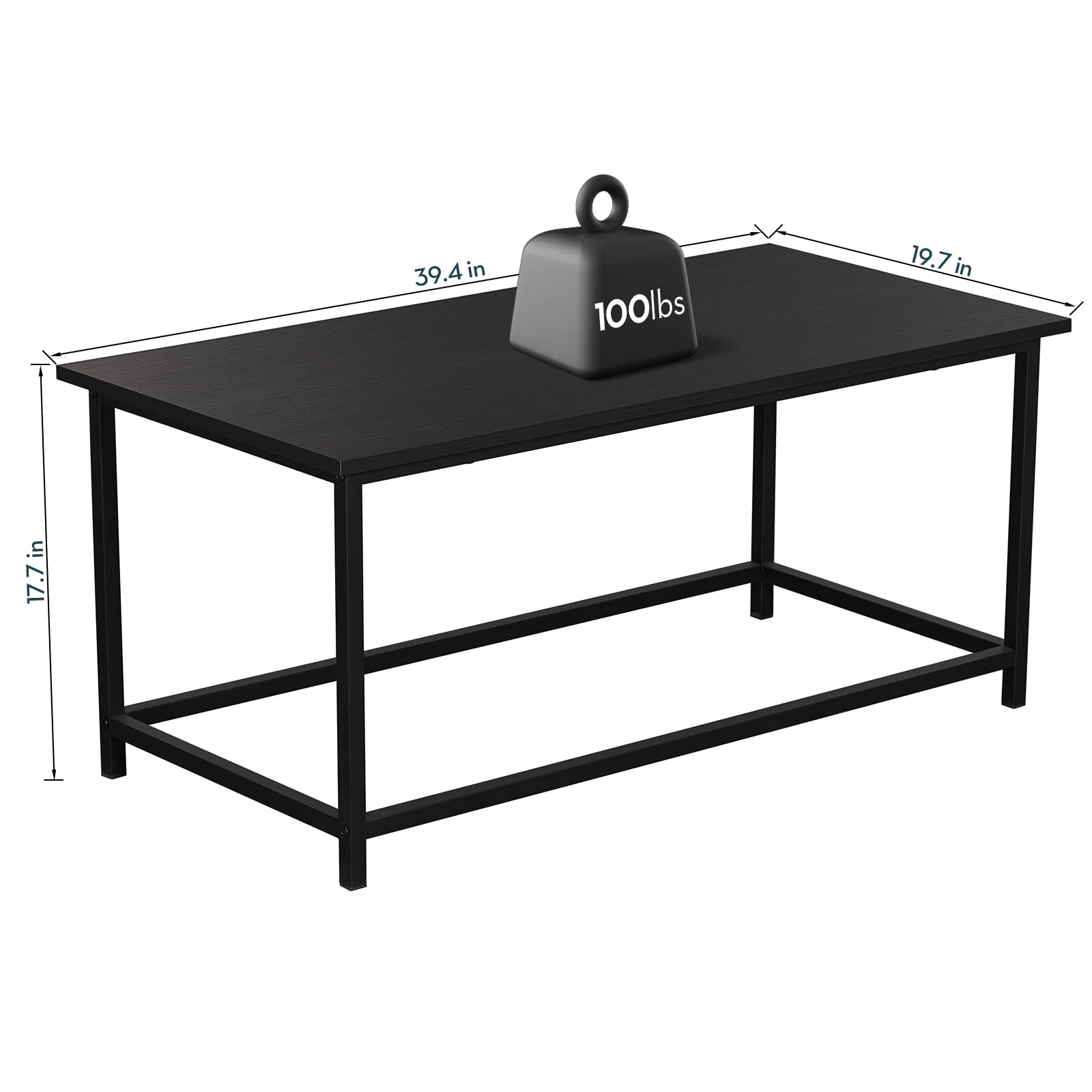 SAYGOER Rectangular coffee table dimensions 39-37-19-69-17-72 fit sofas.