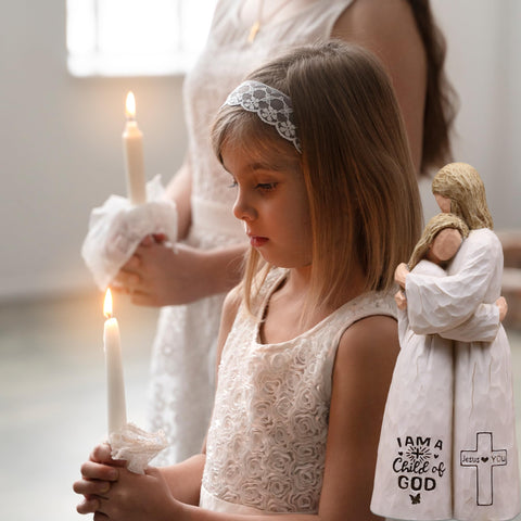Sayouart Baptism gift figurine 5.9 inches, a tasteful keepsake for sacred occasions.