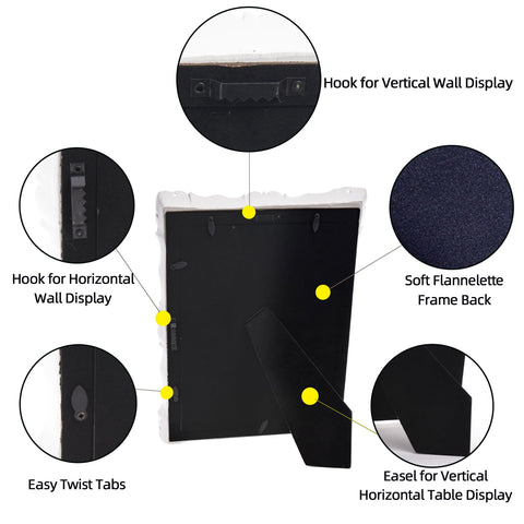 Saysmile frame with easel back for tabletop display and two-way wall mounting.