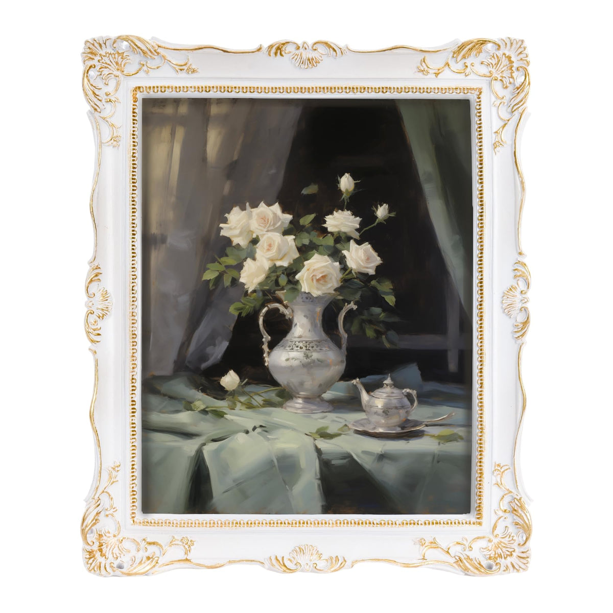 Saysmile 8x10 vintage frame with glass front showcases photos clearly on wall.