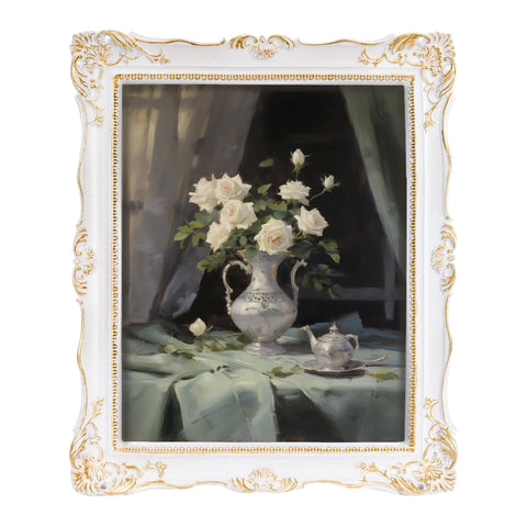 Saysmile 8x10 vintage frame with glass front showcases photos clearly on wall.