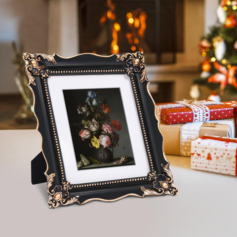 Saysmile black ornate 8x10 frame elevates memories with Victorian charm