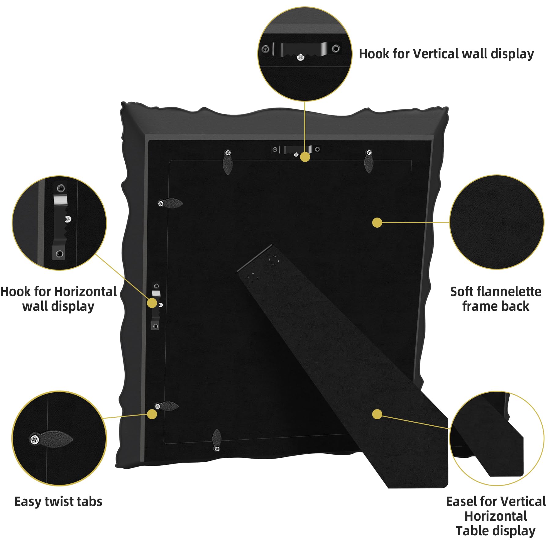 Saysmile removable white mat enables 8x10 or 5x7 photo display