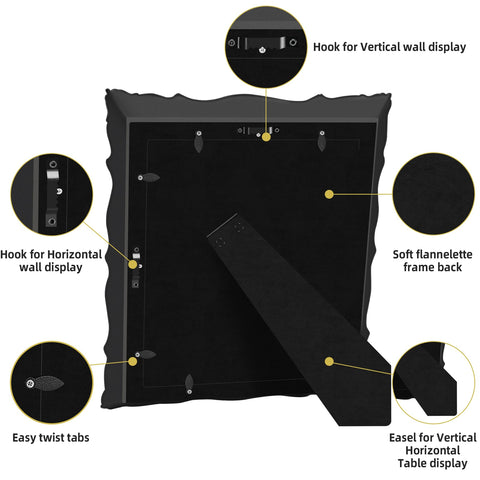 Saysmile removable white mat enables 8x10 or 5x7 photo display