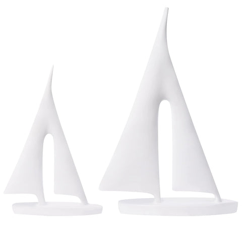 Saysmile sailboat sculpture 2-pack for elegant nautical shelf display