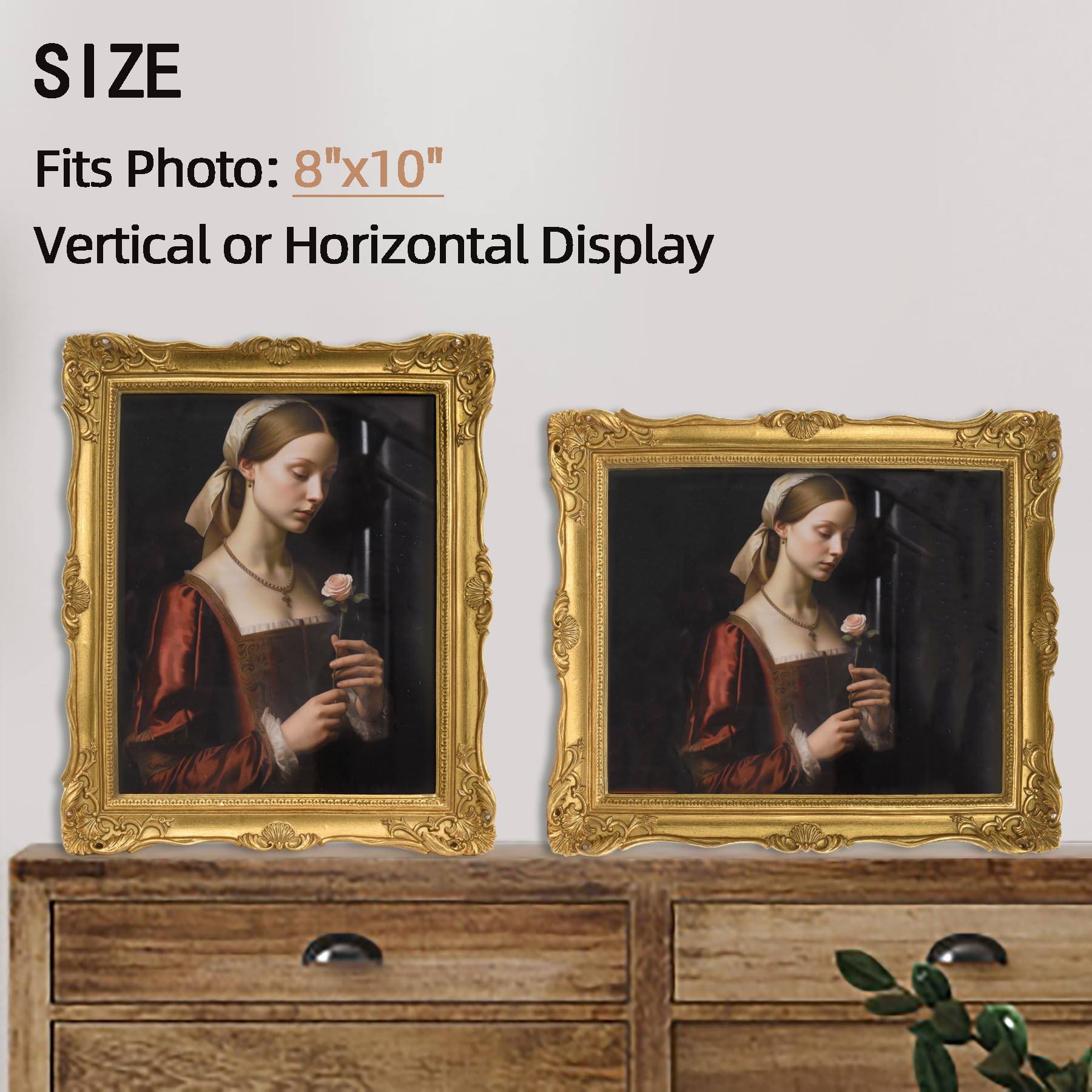 Saysmile resin antique-style frame adds classic decor to walls.