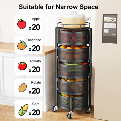 SayZH 270-degree rotating basket allows easy reach of items