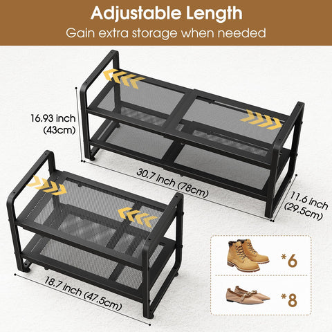 SAYZH adjustable shelf height adapts to flats, sneakers, and boots