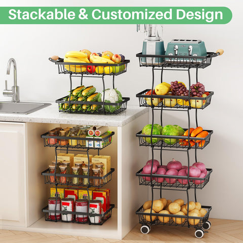 SAYZH mesh design basket promotes airflow to keep items fresh.