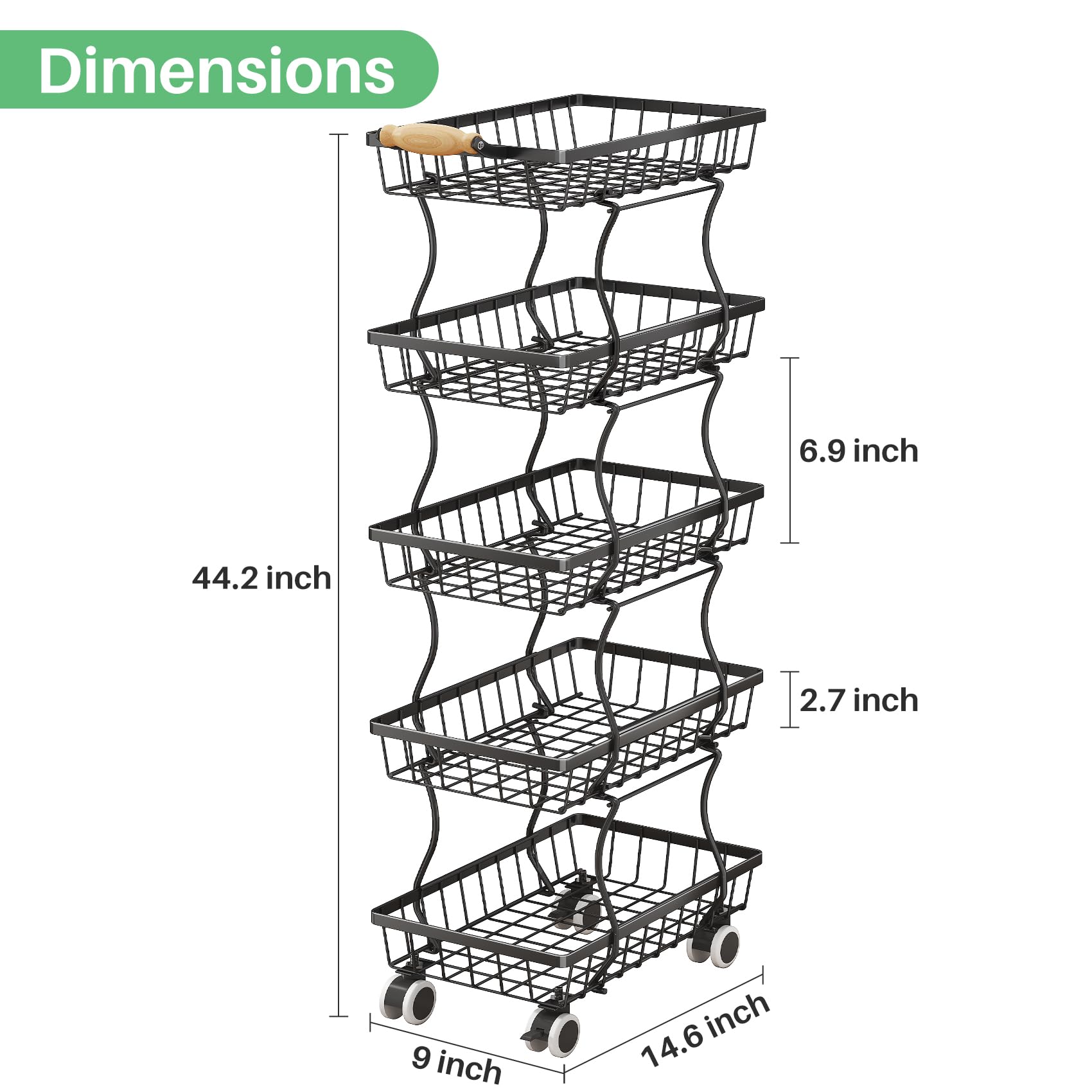 SAYZH multipurpose wire basket ideal for fruits, towels, and small toys.