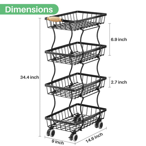 SAYZH rolling utility cart with casters for flexible organization.