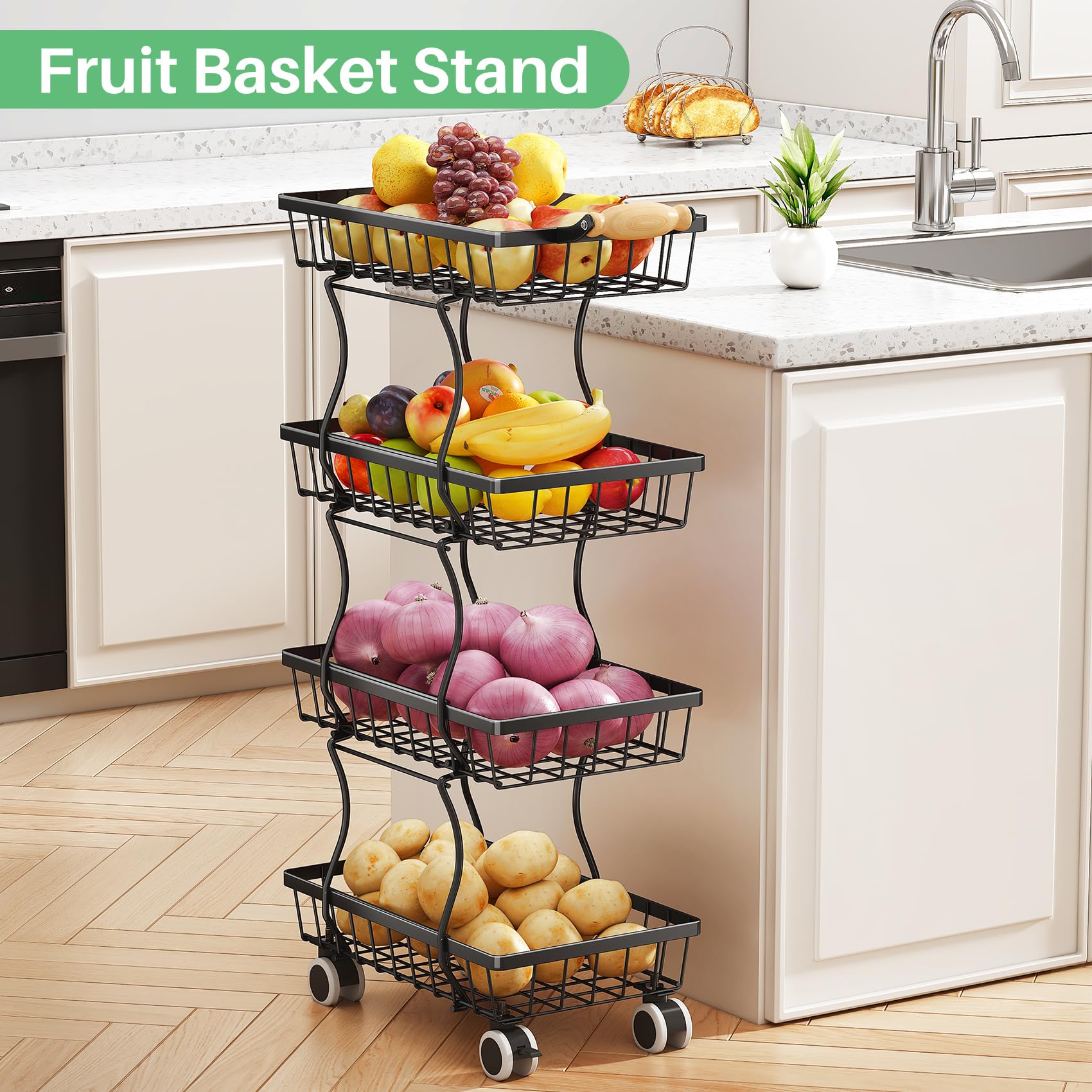 SAYZH rustproof metal basket with black finish for durable use.