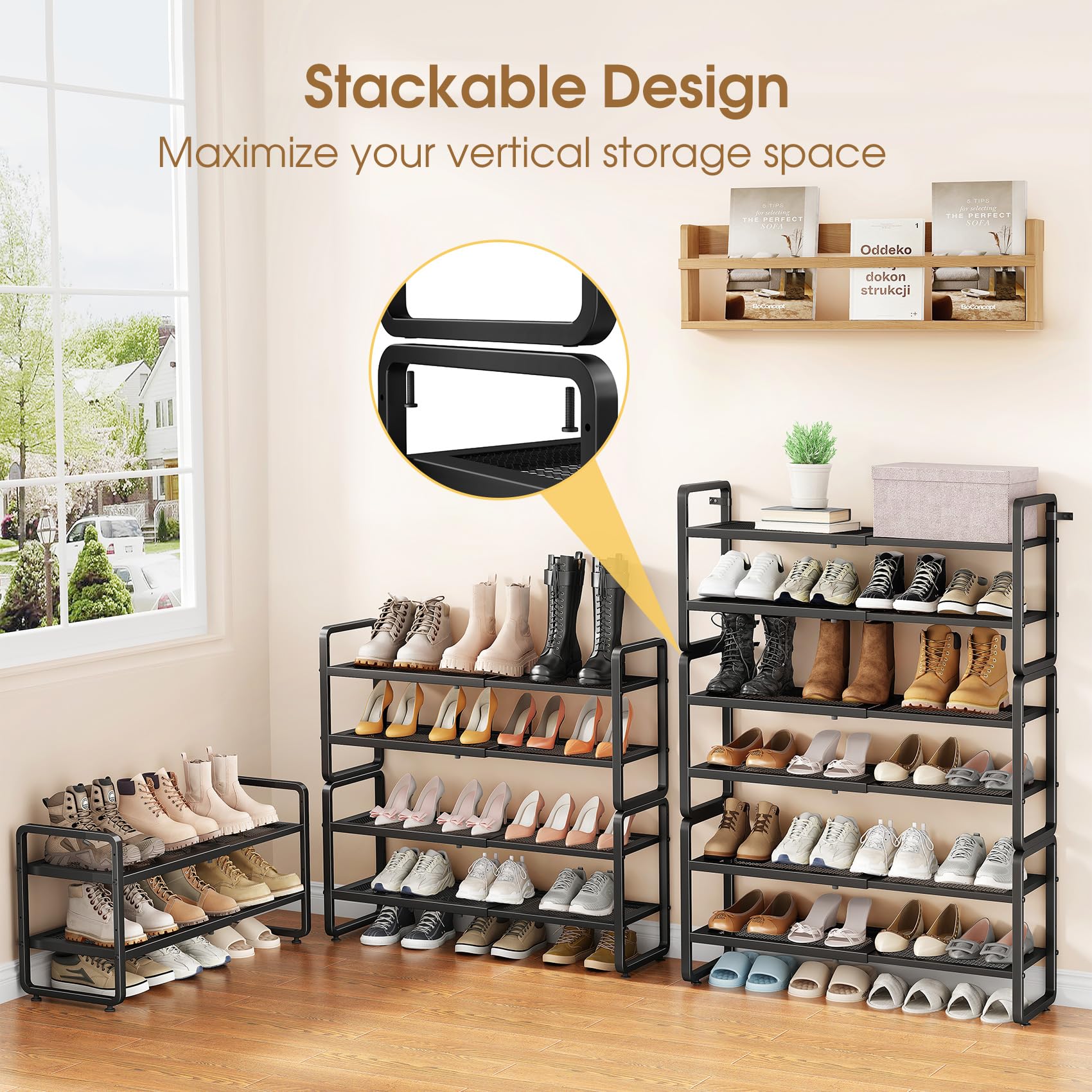 SAYZH stackable design adds vertical storage in small spaces