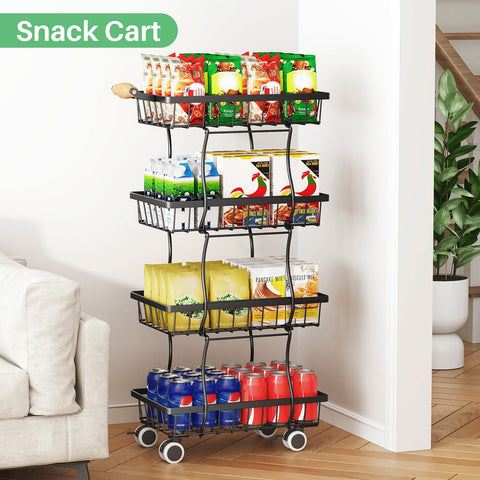 SAYZH stackable storage for fruits and vegetables saves counter space.