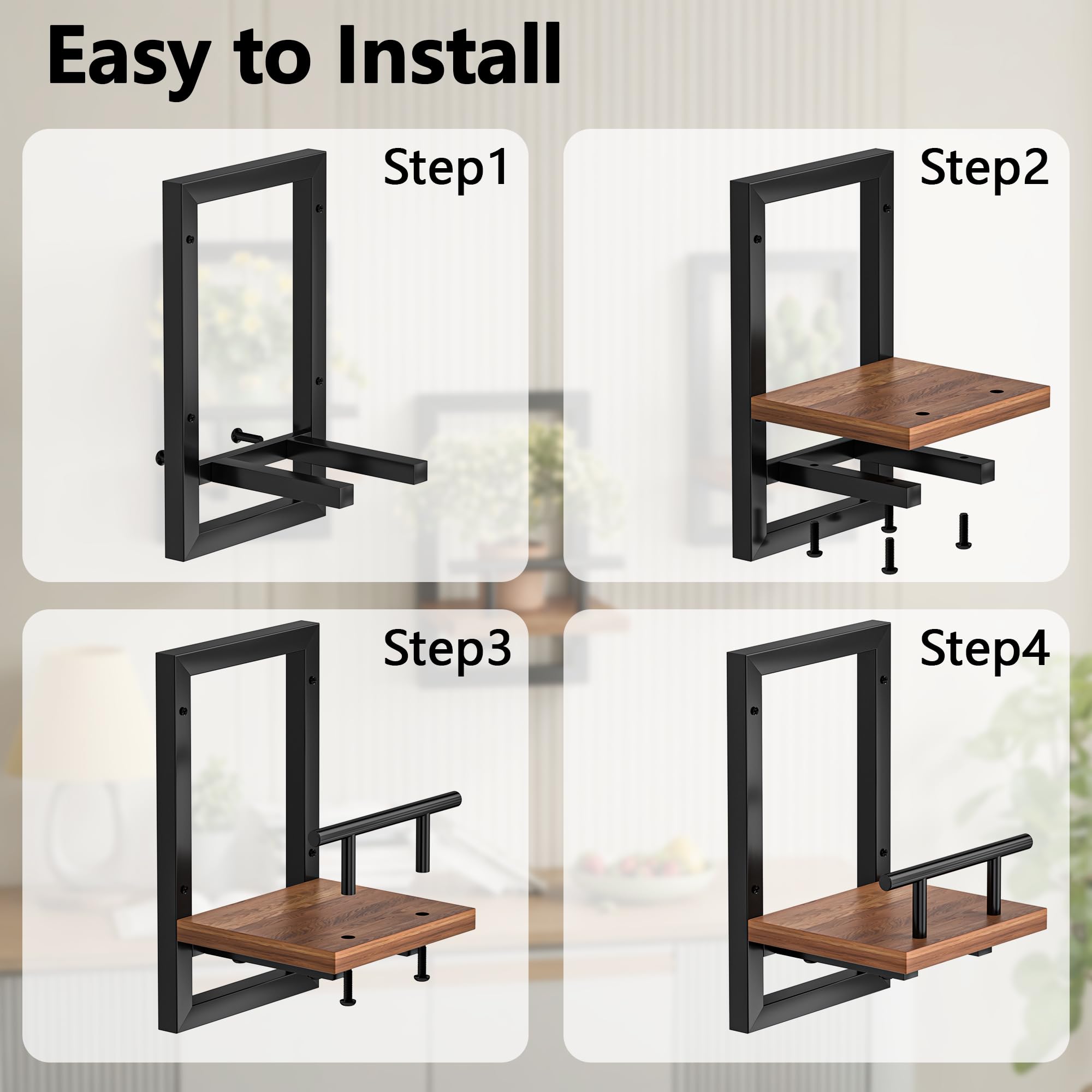 Sbosbo floating shelves in an office decor setting for compact plant display