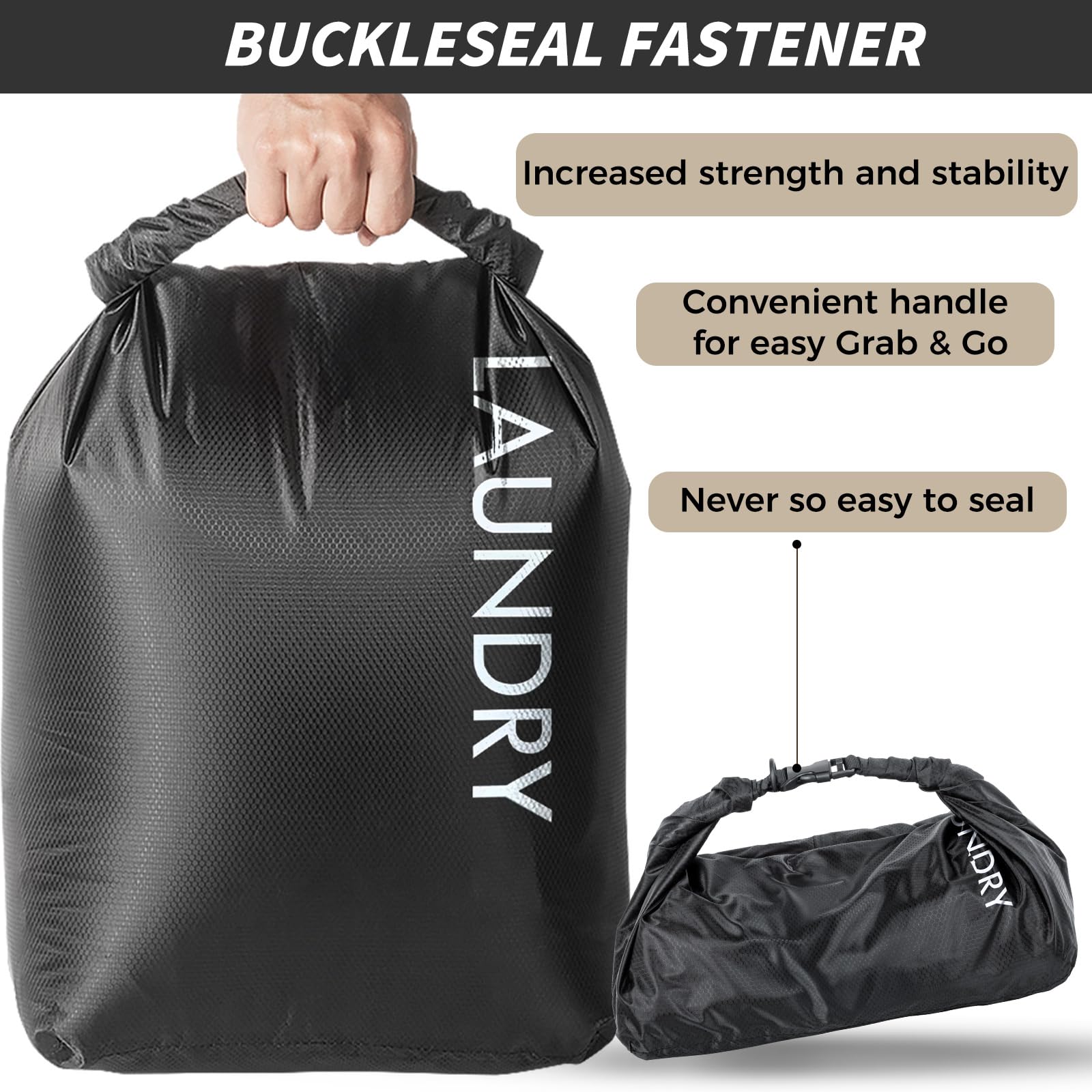 Scandihome travel laundry bag durable nylon withstands rough handling.