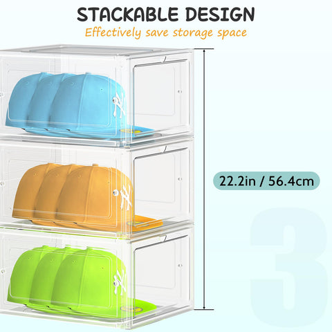 SCAVATA hat organizer box with magnetic door close-up, easy one-hand access