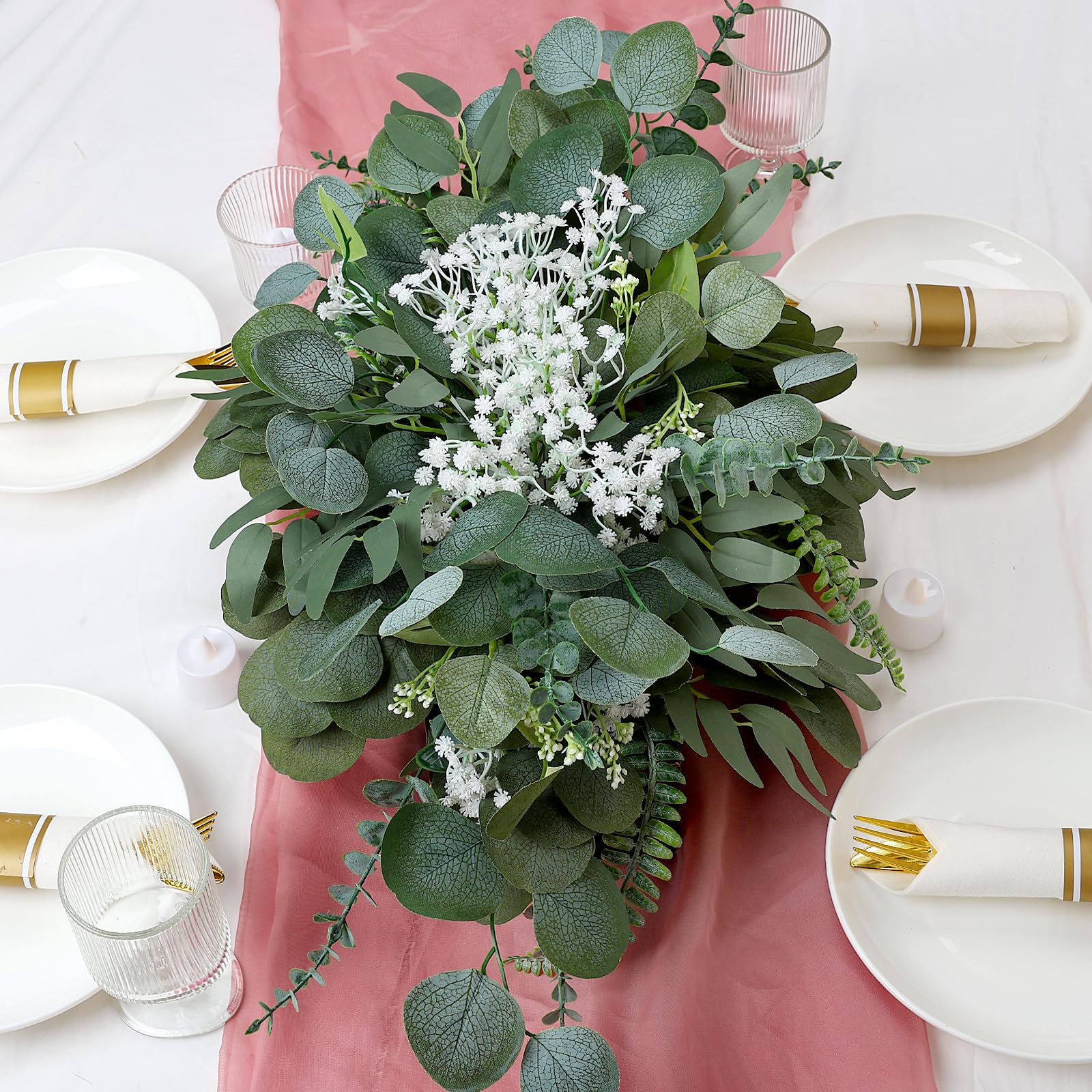 Scawim silver-dollar eucalyptus leaves provide lush texture for bouquets and vase arrangements.