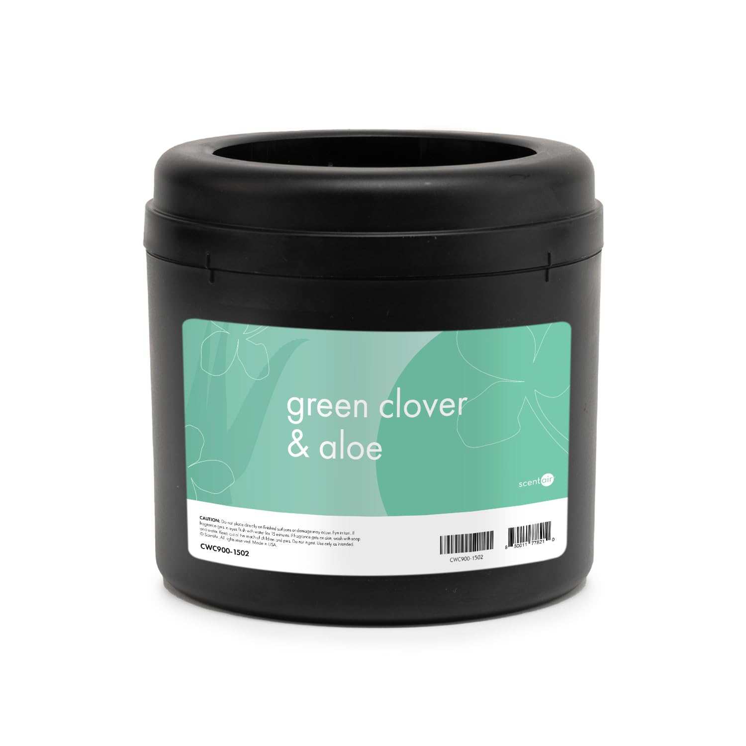 ScentAir Whisper Home cartridge shows long-lasting Green Clover & Aloe scent for living spaces.