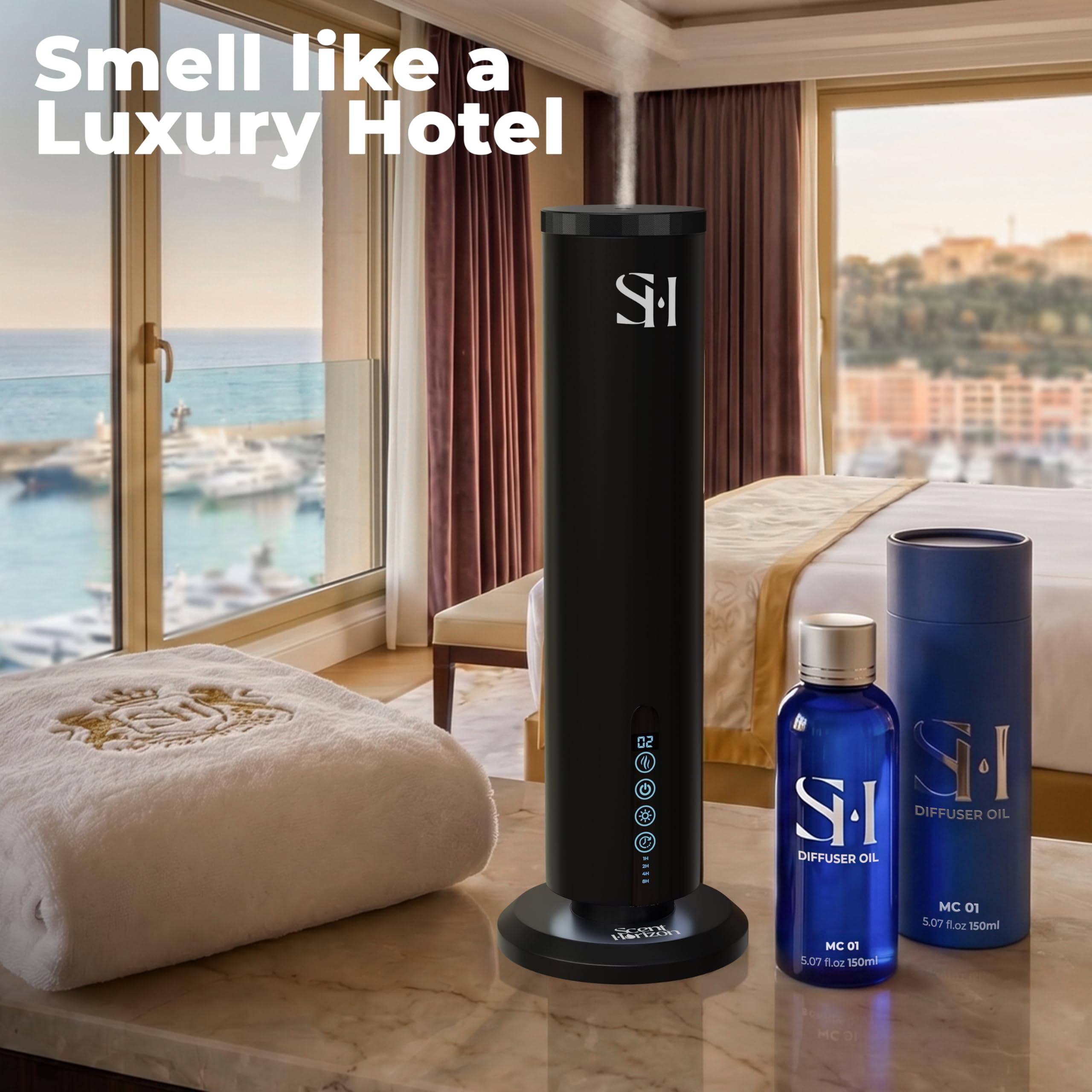 SCENTHORIZON Monaco diffuser oil glass jar closeup reveals luxurious packaging