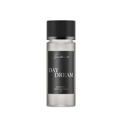 Scentiment Day Dream diffuser oil with aloe vera, cedar, white tea for calming spaces.