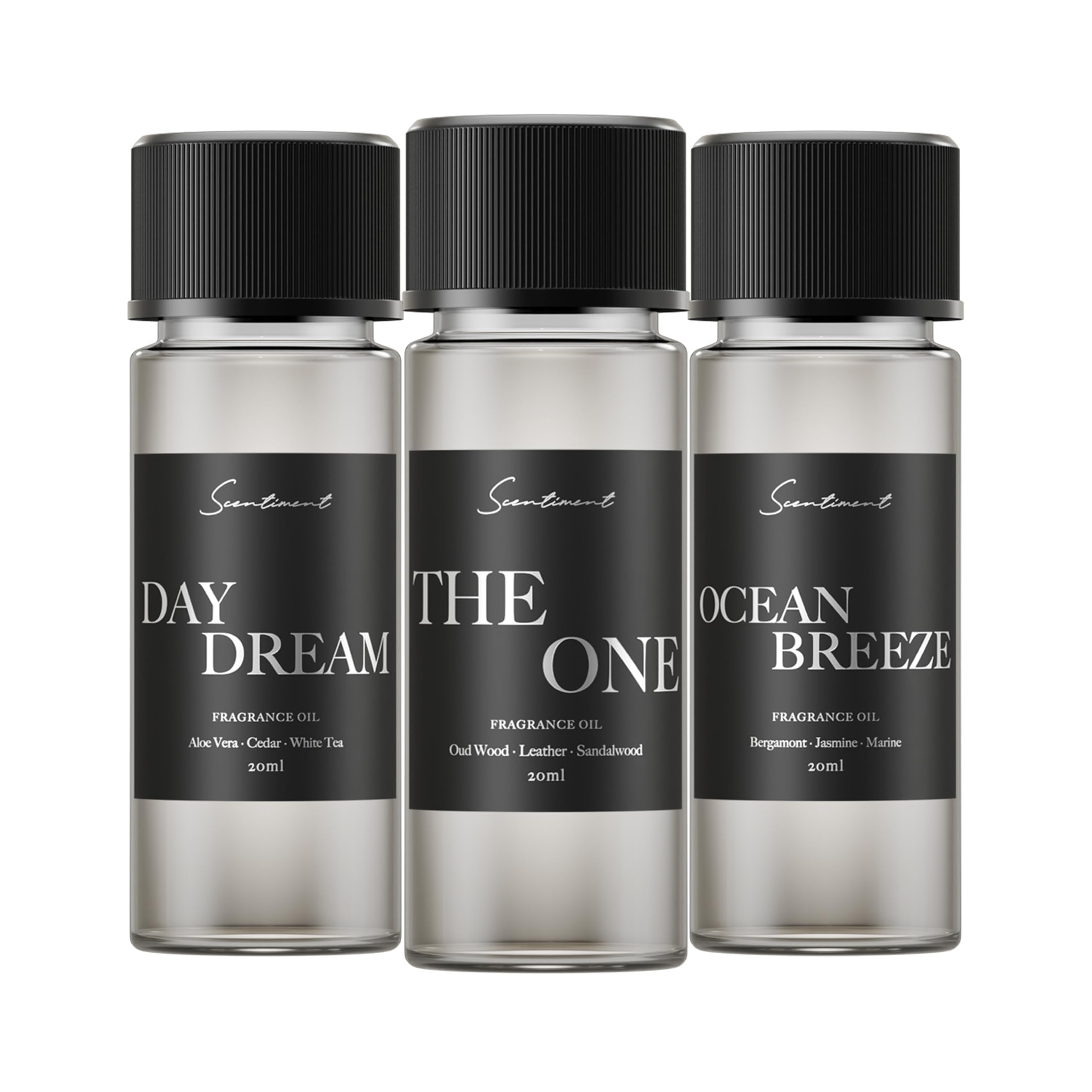 Scentiment Day Dream fragrance bottle, a calming, boutique hotel-inspired aroma for tranquil spaces.