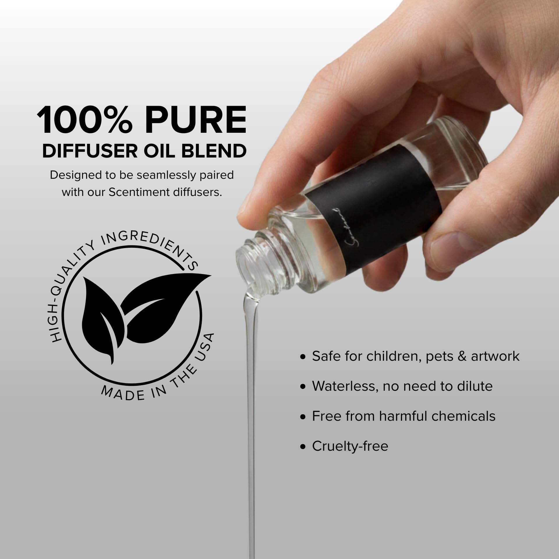 Scentiment The One fragrance bottle, a warm, elegant scent for cozy living areas.