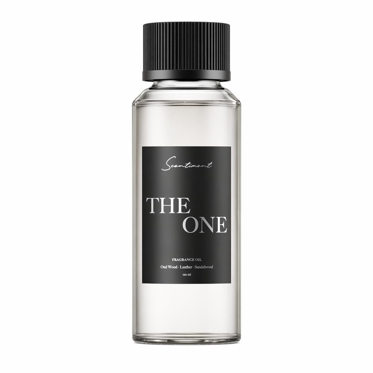 Scentiment The One diffuser oil bottle, front view, premium hotel-inspired fragrance.