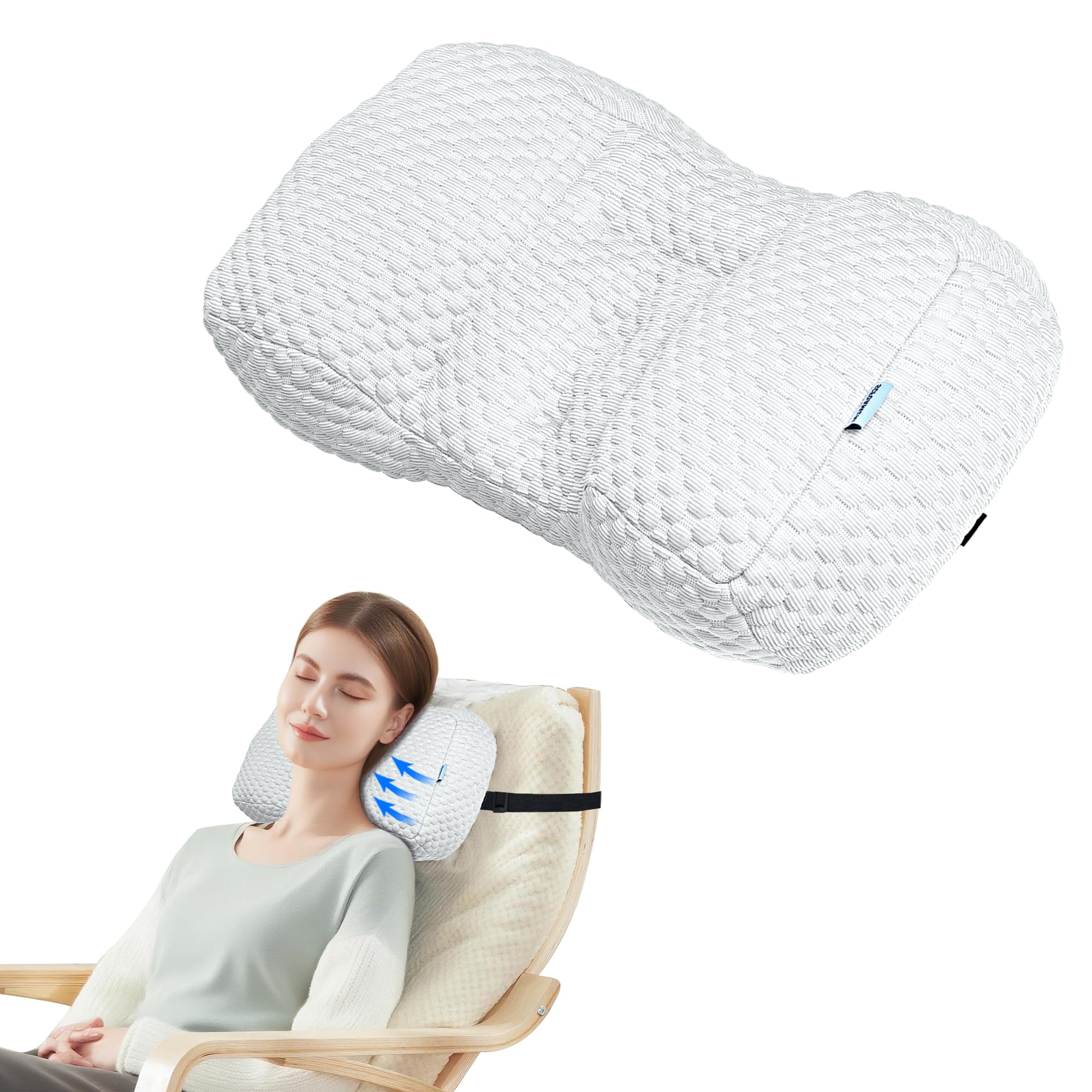 SCFOAMZAI adjustable neck pillow on a recliner provides targeted neck support