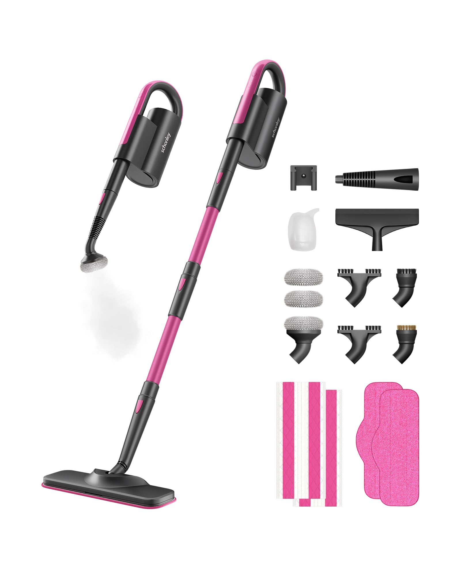 Schenley 19-in-1 steam mop dual-rod design for versatile cleaning tasks.