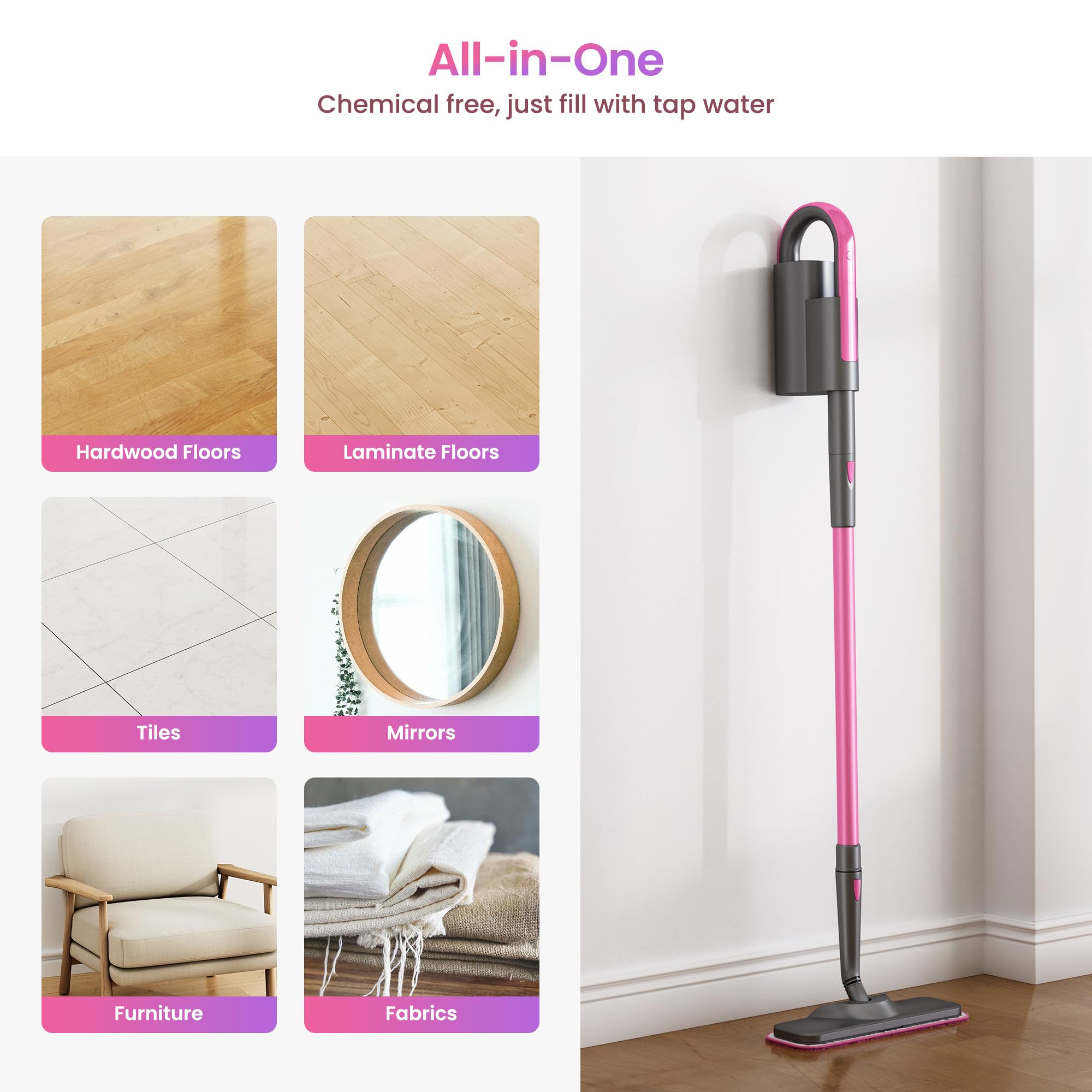 Lightweight design with 180-degree swivel for tight spaces.