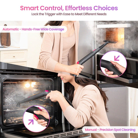 Schenley ergonomic soft-grip handle and wheels for easy room-to-room mobility