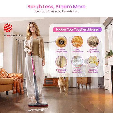 Schenley steam mop lightweight 3 lbs for easy maneuverability