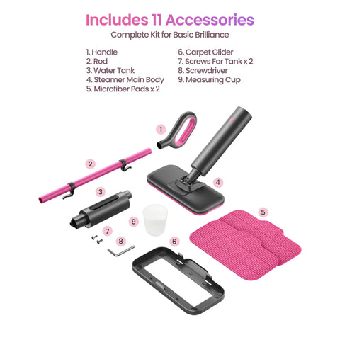 Schenley steam mop soft pink finish adds style to cleaning