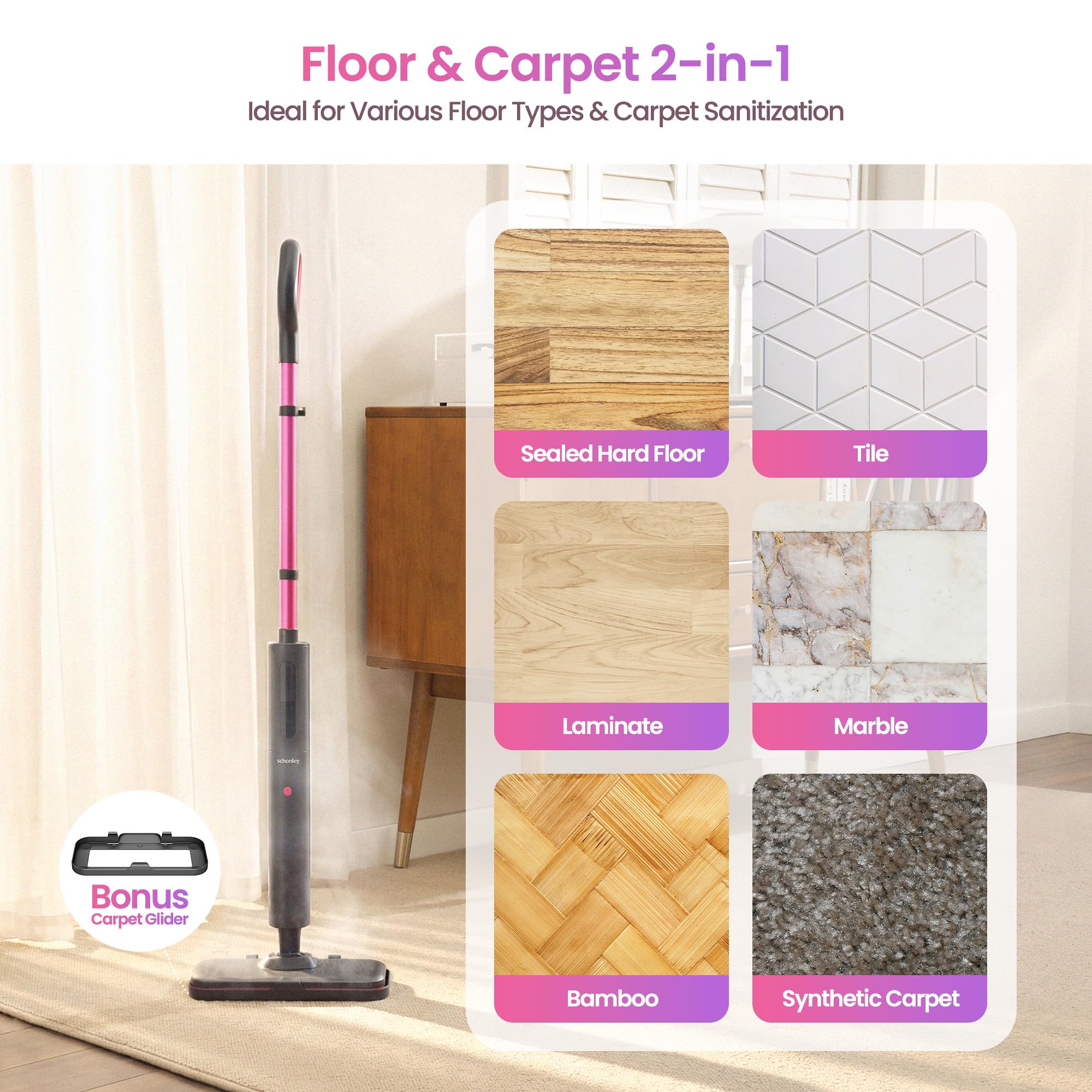 Schenley steam mop washable microfiber pads simplify cleaning