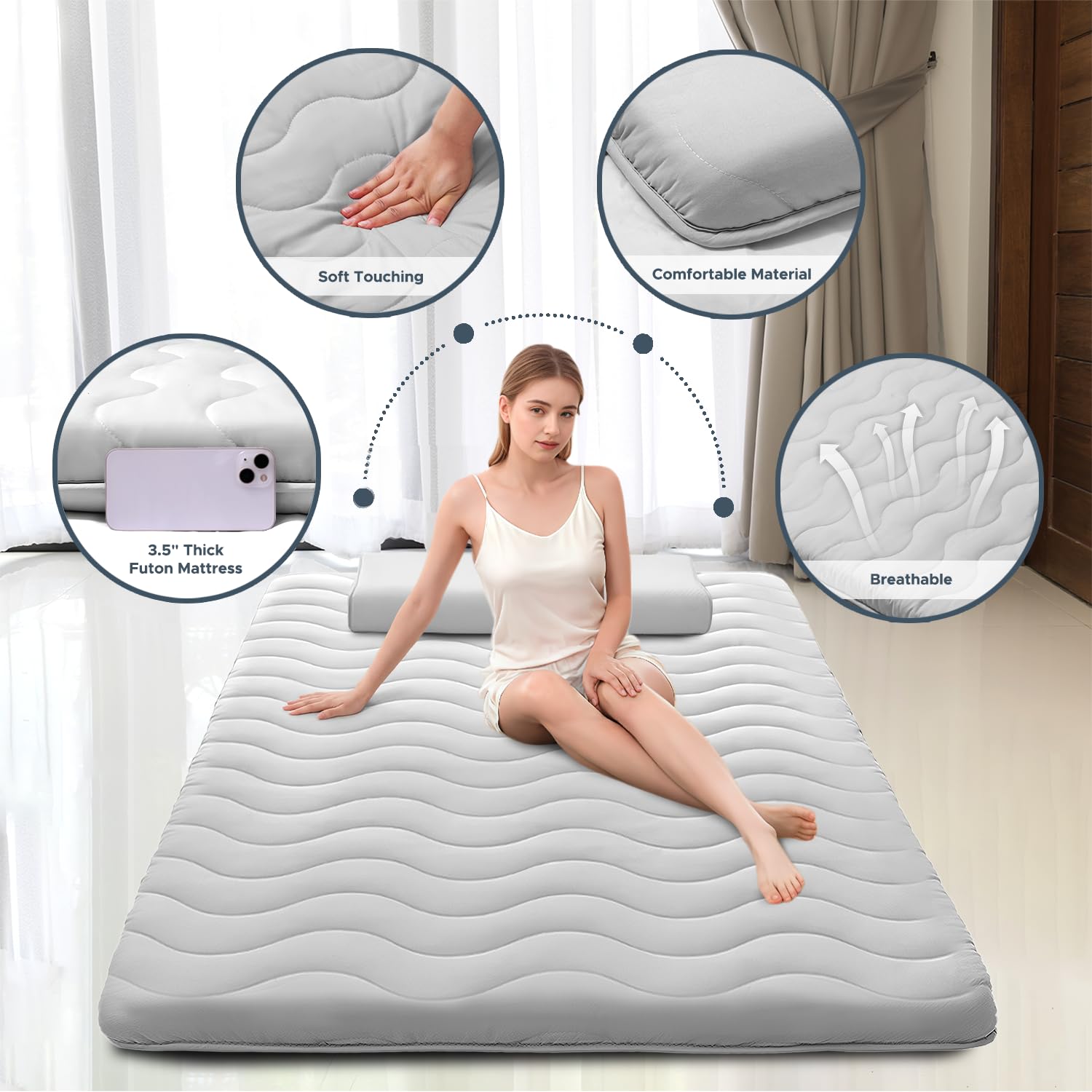SCHNAUZER HOME foldable mattress rolled for easy transport and storage.