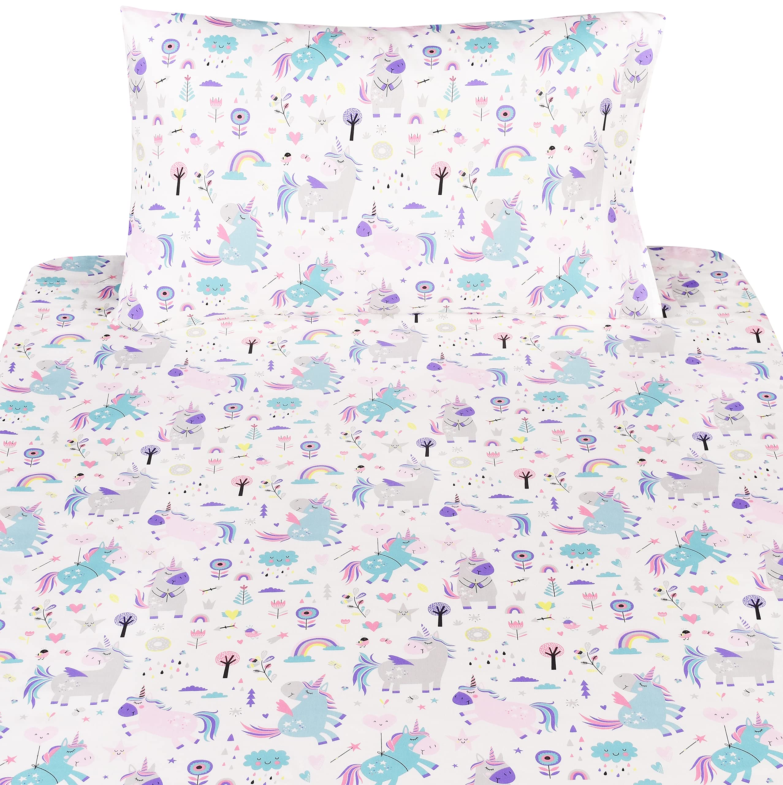 Scientific Sleep Unicorn Rainbow twin pillowcase for cozy sleep and protection.