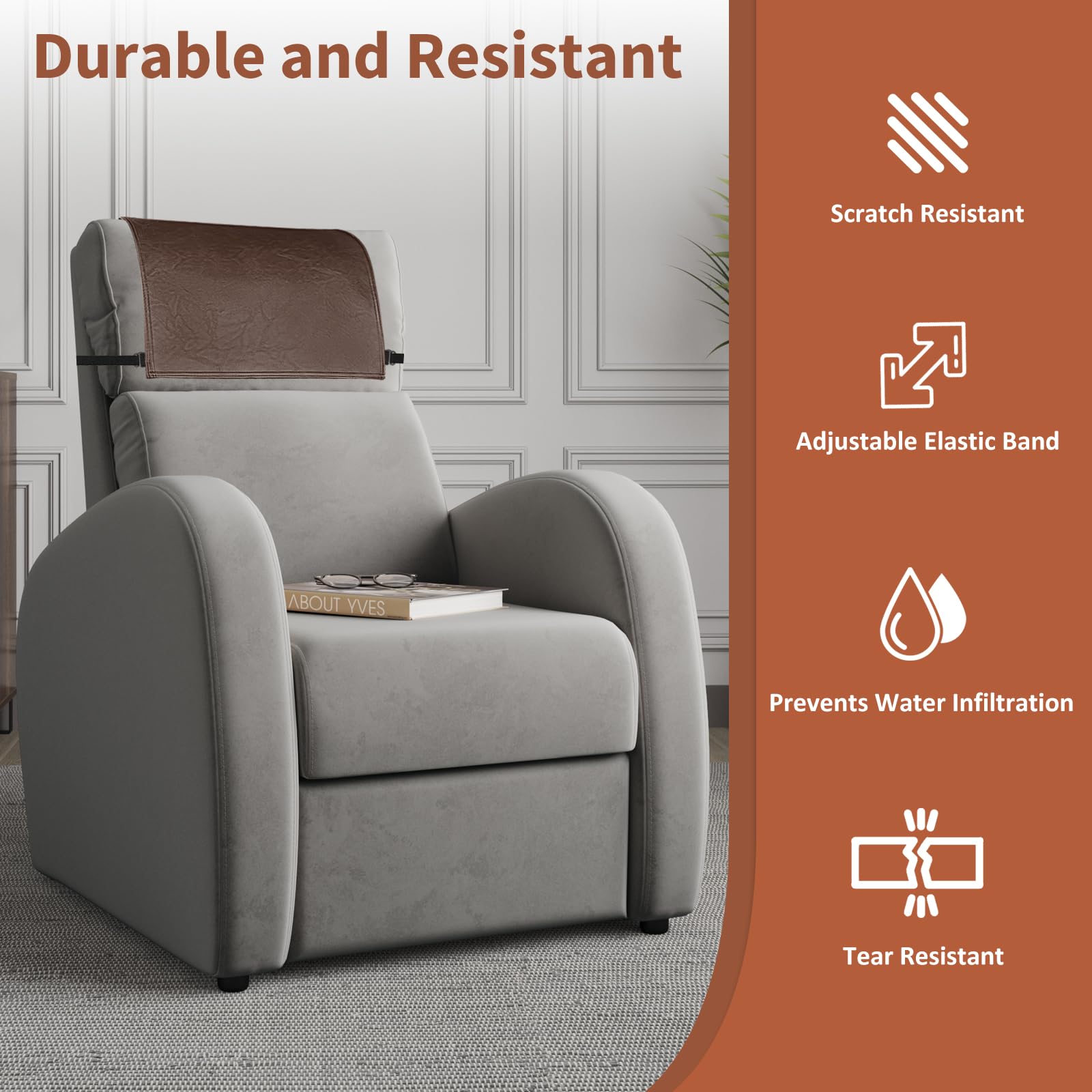SCNK faux leather close-up showing durable, stain-resistant material