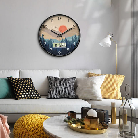 SCOAGE wilderness sunset clock temperature display in Celsius or Fahrenheit