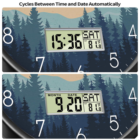 SCOAGE wilderness sunset clock wall mount hook included
