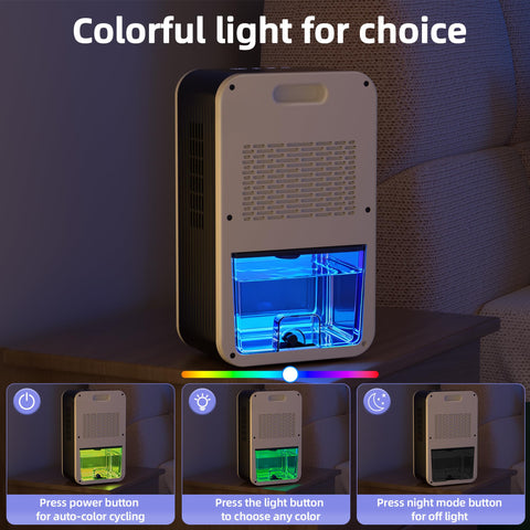 Scozza compact portable dehumidifier fits on shelves or in closets.
