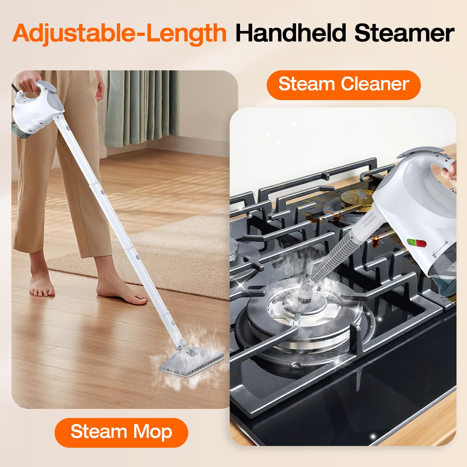 ScrubWiz 320ml water tank enables long cleaning sessions without frequent refills