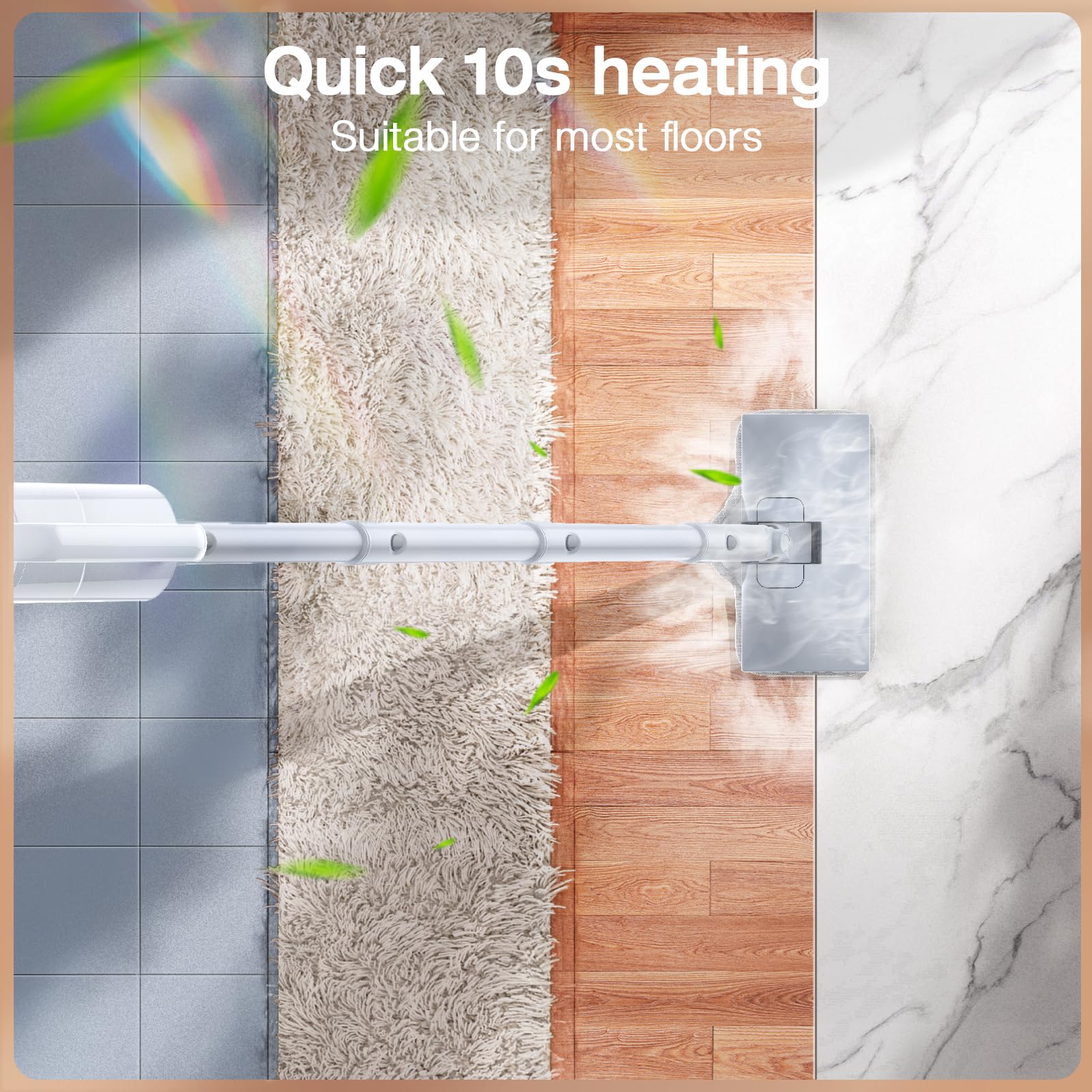 ScrubWiz detachable handheld steam cleaner in use for above-floor tasks.