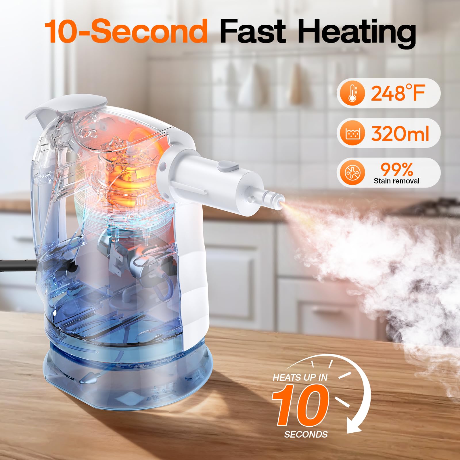 ScrubWiz detachable handheld steamer ideal for quick spot cleaning