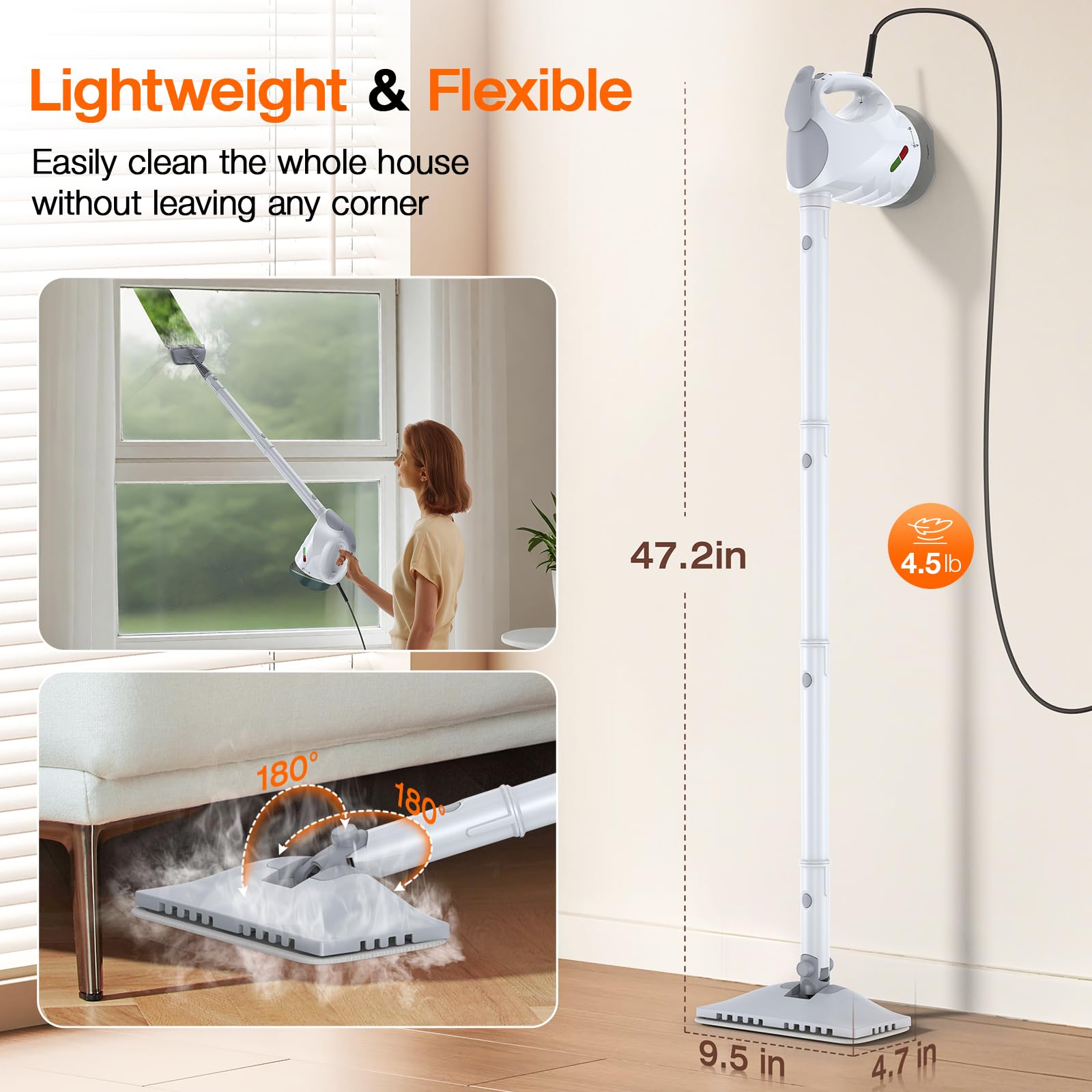 ScrubWiz window cleaner with squeegee delivers streak-free glass